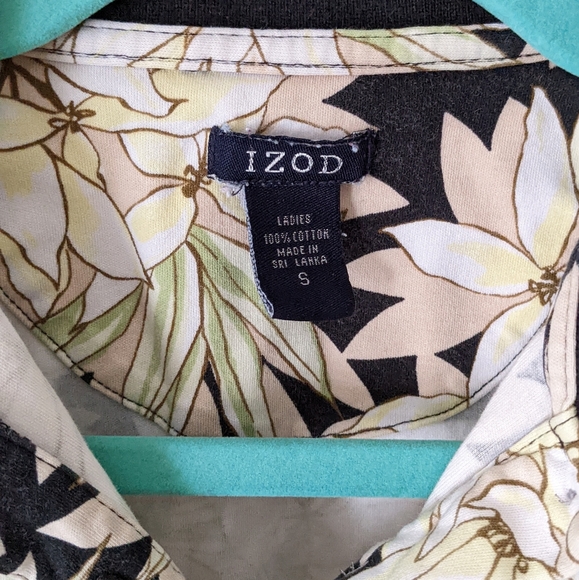 Izod Ladies Hawaiian Floral Print Polo Shirt - Picture 6 of 10
